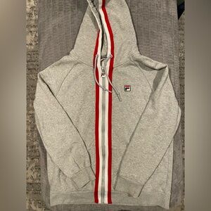 Fila Gray Men's Sweater with Red/white Accents size large